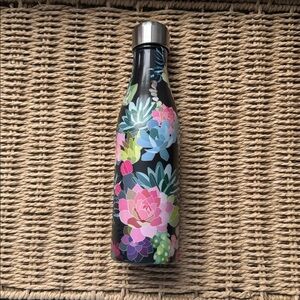 Insulated Floral Water Bottle - Black Multi